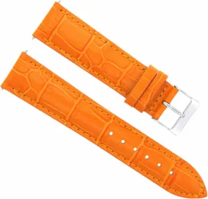 Ewatchparts 19mm Leather Watch Band Strap Compatible With Breguet Watch Orange