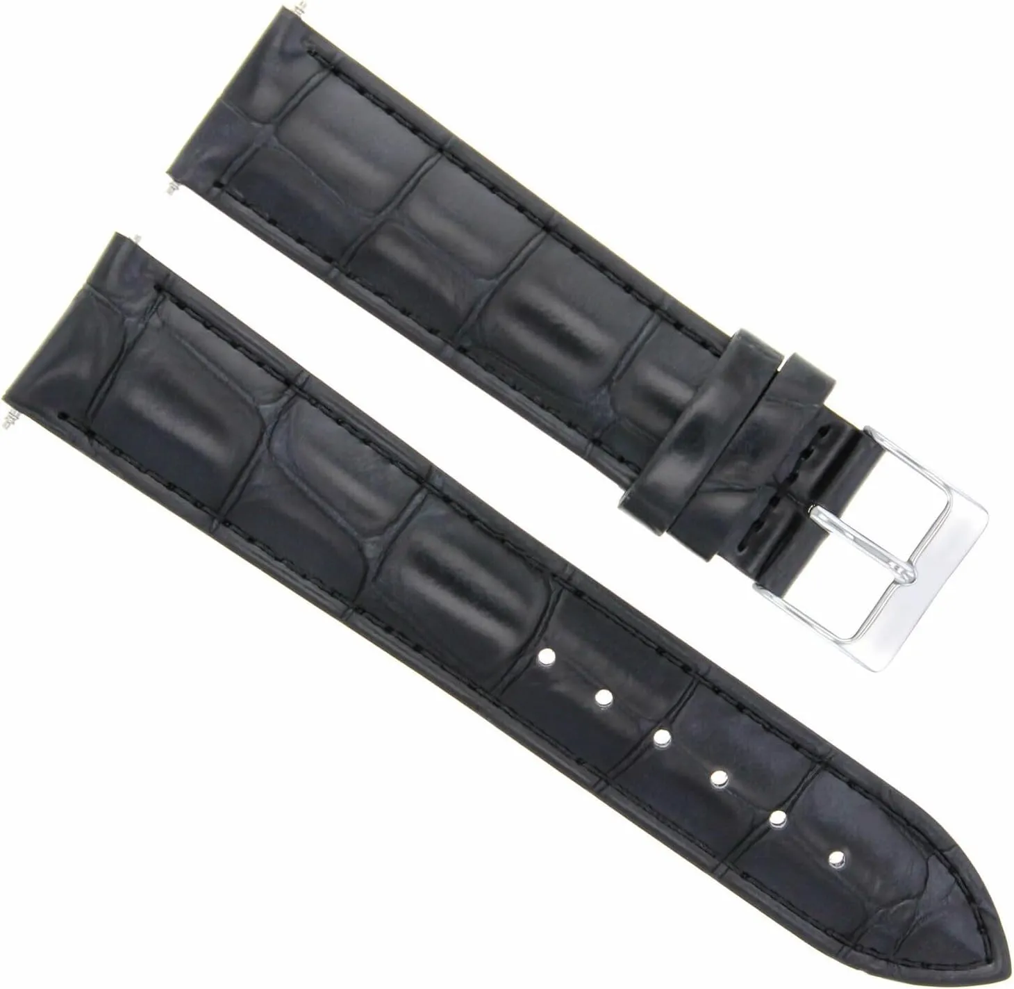 Ewatchparts 19mm Leather Watch Band Strap Compatible With Girard Perregaux Watch Black