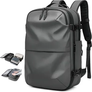 Expandable Backpack Vacuum With Pump,Air-Back Backpack With Vacuum Seal,Anti-Theft Vacuum Compression Travel Backpack,Carry On Backpack For Airplanes,Business Water Resistent Travel Backpack,