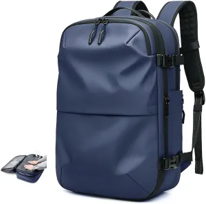 Expandable Backpack Vacuum With Pump,Air-Back Backpack With Vacuum Seal,Anti-Theft Vacuum Compression Travel Backpack,Carry On Backpack For Airplanes,Business Water Resistent Travel Backpack,
