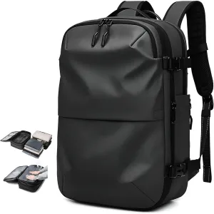 Expandable Backpack Vacuum With Pump,Air-Back Backpack With Vacuum Seal,Anti-Theft Vacuum Compression Travel Backpack,Carry On Backpack For Airplanes,Business Water Resistent Travel Backpack,