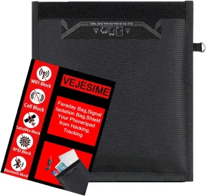 Farday Bag,Signal Isolation Bag,Shield Your Phone/ipad from Hacking,Tracking,and EM Protection with This Pouch -Shields NFC/WiFi/Bluetooth for Phones,Key Fobs and Credit Card (13.8"X17.7")