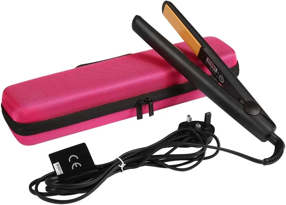 Faylapa Hard Carry Travel Case for Classic Hair Straightener Curling Irons Styler,Hair Straightener EVA Case for Vacation(Accessories Not Include,Pink)