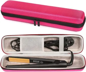 Faylapa Hard Carry Travel Case for Classic Hair Straightener Curling Irons Styler,Hair Straightener EVA Case for Vacation(Accessories Not Include,Pink)