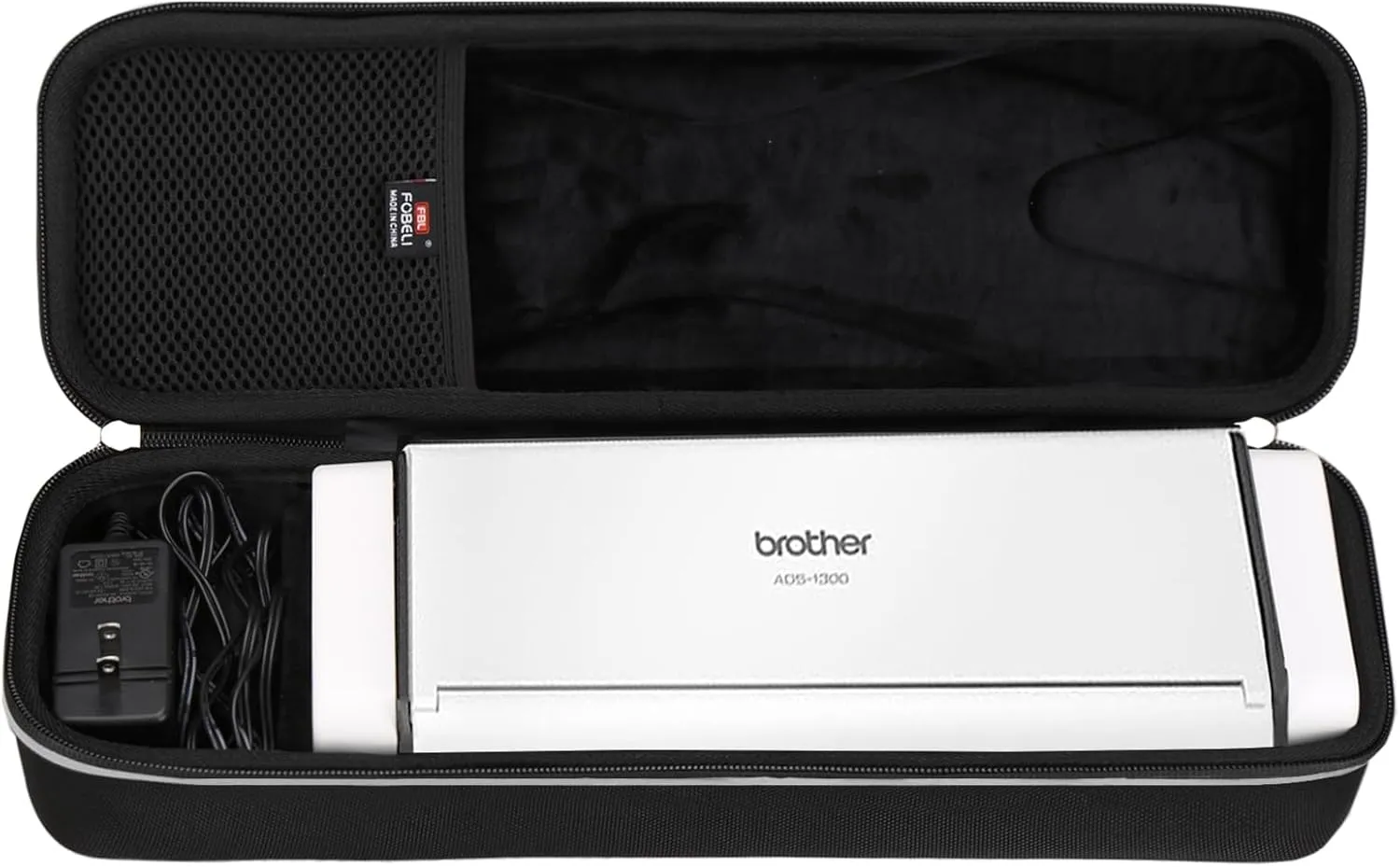 FBLFOBELI Hard Travel Carrying Case for Brother ADS-1250W / ADS-1700W / ADS-1800W / ADS-1200 / ADS-1300 Wireless Compact Desktop Scanner, Protective Storage Bag (Case Only)