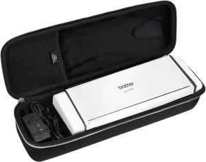 FBLFOBELI Hard Travel Carrying Case for Brother ADS-1250W / ADS-1700W / ADS-1800W / ADS-1200 / ADS-1300 Wireless Compact Desktop Scanner, Protective Storage Bag (Case Only)