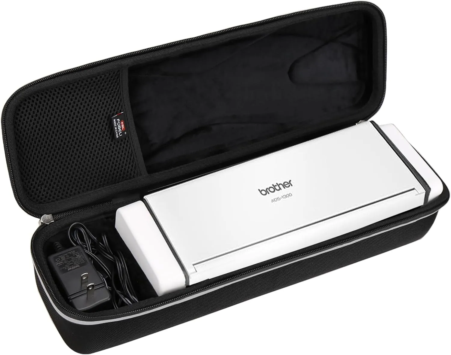 FBLFOBELI Hard Travel Carrying Case for Brother ADS-1250W / ADS-1700W / ADS-1800W / ADS-1200 / ADS-1300 Wireless Compact Desktop Scanner, Protective Storage Bag (Case Only)