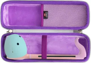 FBLFOBELI Portable Hard Carrying Case Compatible with Otamatone Electronic Musical Instrument Portable Synthesizer, EVA Travel Organizer Storage Bag (Green&Purple)