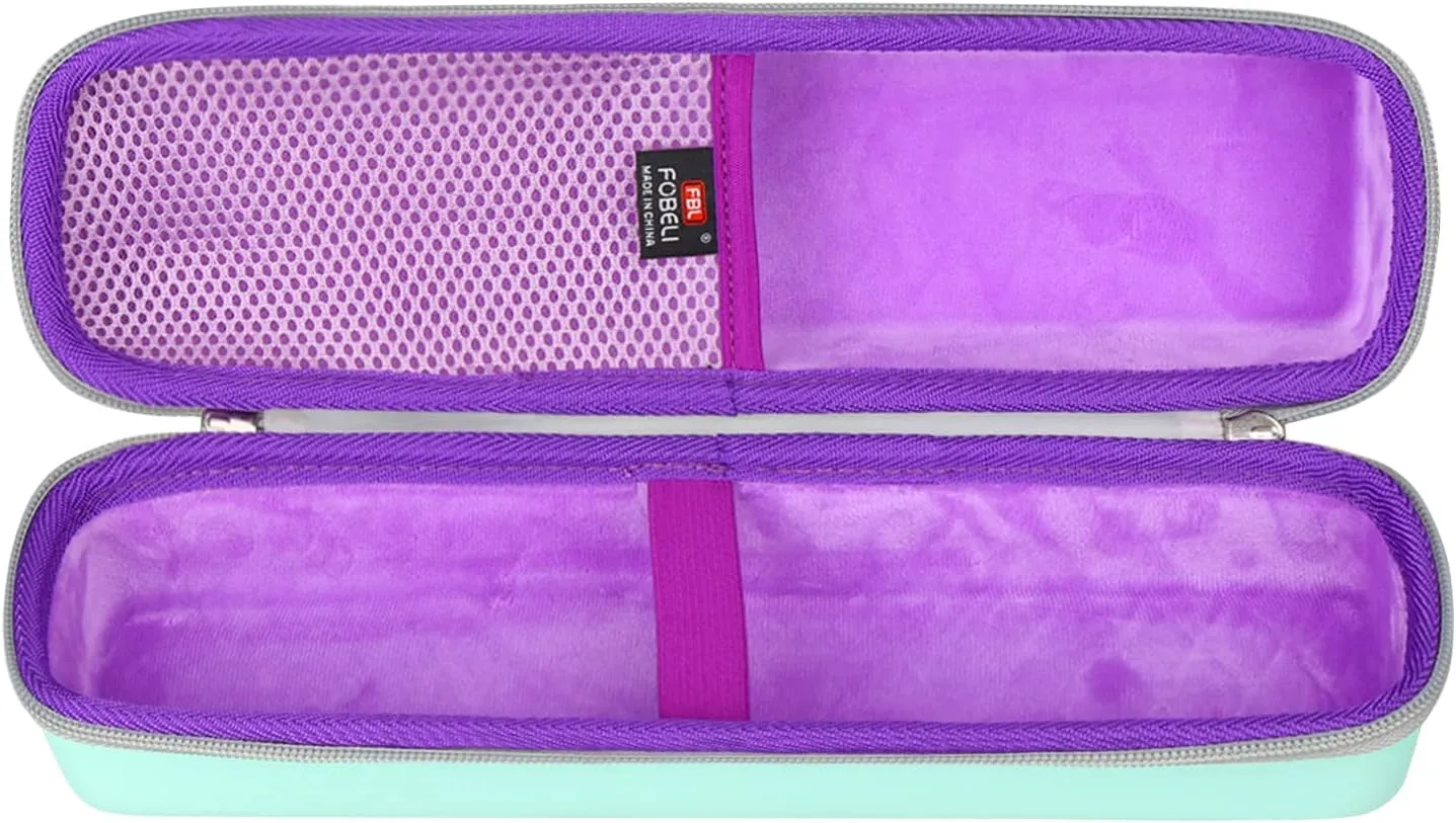 FBLFOBELI Portable Hard Carrying Case Compatible with Otamatone Electronic Musical Instrument Portable Synthesizer, EVA Travel Organizer Storage Bag (Green&Purple)