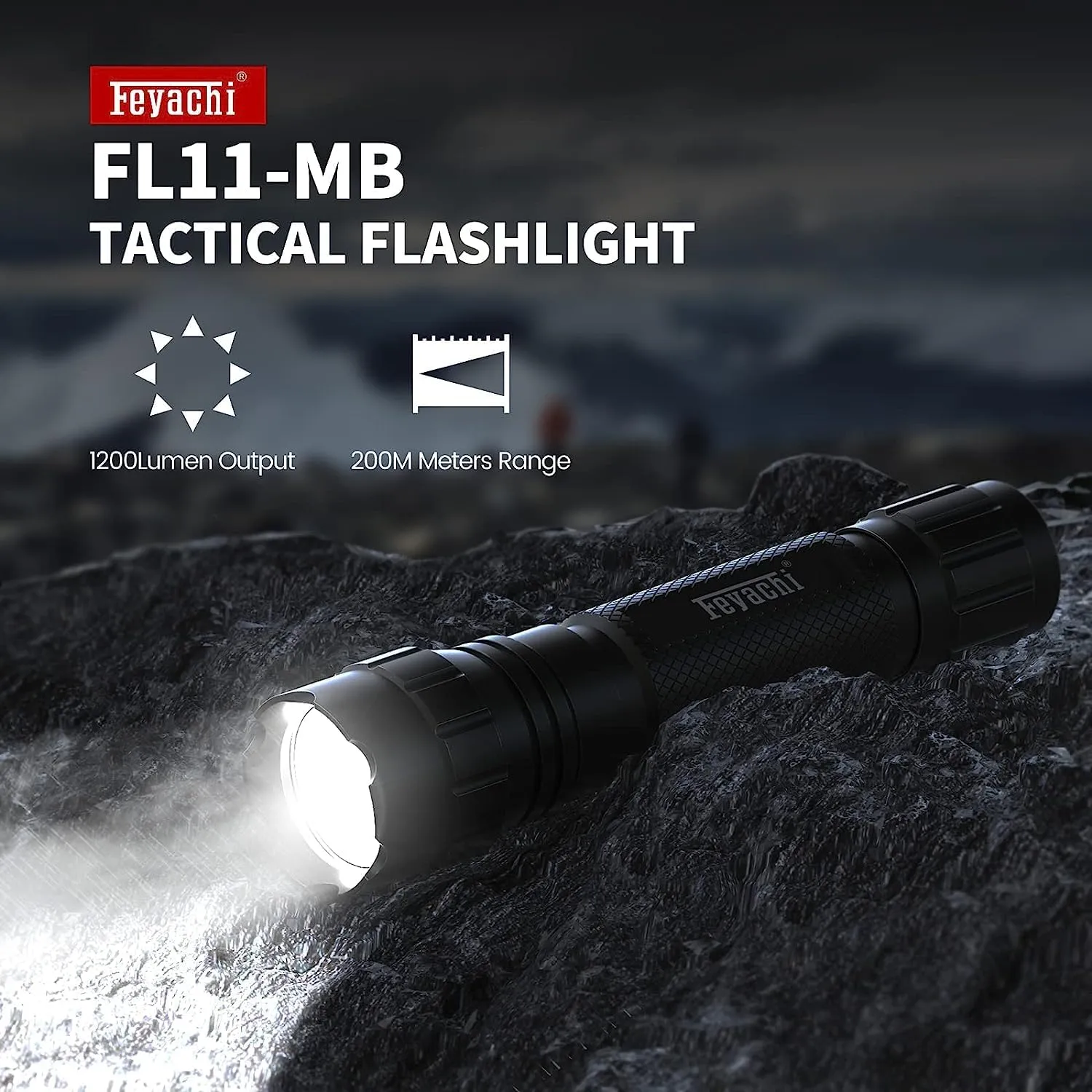 Feyachi Tactical Flashlight 1200 Lumen LED Weapon Light,Waterproof with Picatinny/M Lock Mount, Pressure Switch Included (Picatinny Mounted)