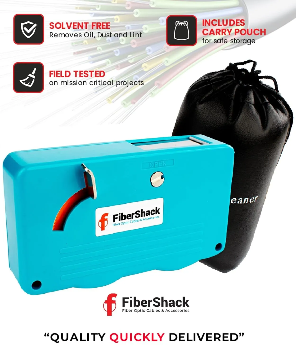 Fiber Optic Cleaning Box. A 2.5mm SC Fiber Cleaner & 1.25mm LC Fiber Cleaner. Our 500  use Optical Connector Cleaning Tool is a Crucial Addition to Your Kit