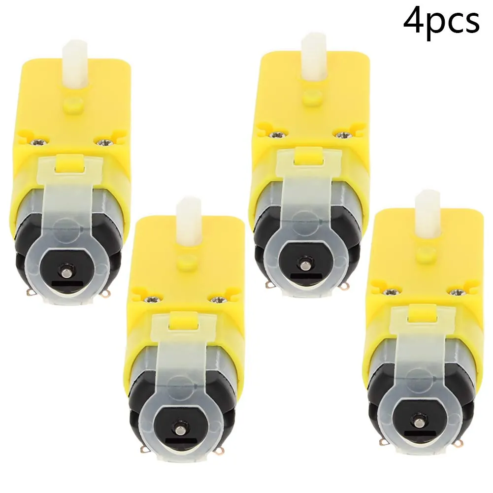 Fielect 4Pcs DC Electric Motor 3-6V 1:120 Gear TT Motor Dual Shaft for Arduino Smart Car Robot Toys Cars Chassis Models Vibration Products (I Shape)