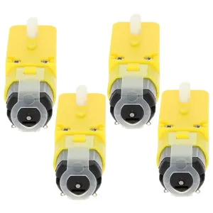 Fielect 4Pcs DC Electric Motor 3-6V 1:120 Gear TT Motor Dual Shaft for Arduino Smart Car Robot Toys Cars Chassis Models Vibration Products (I Shape)