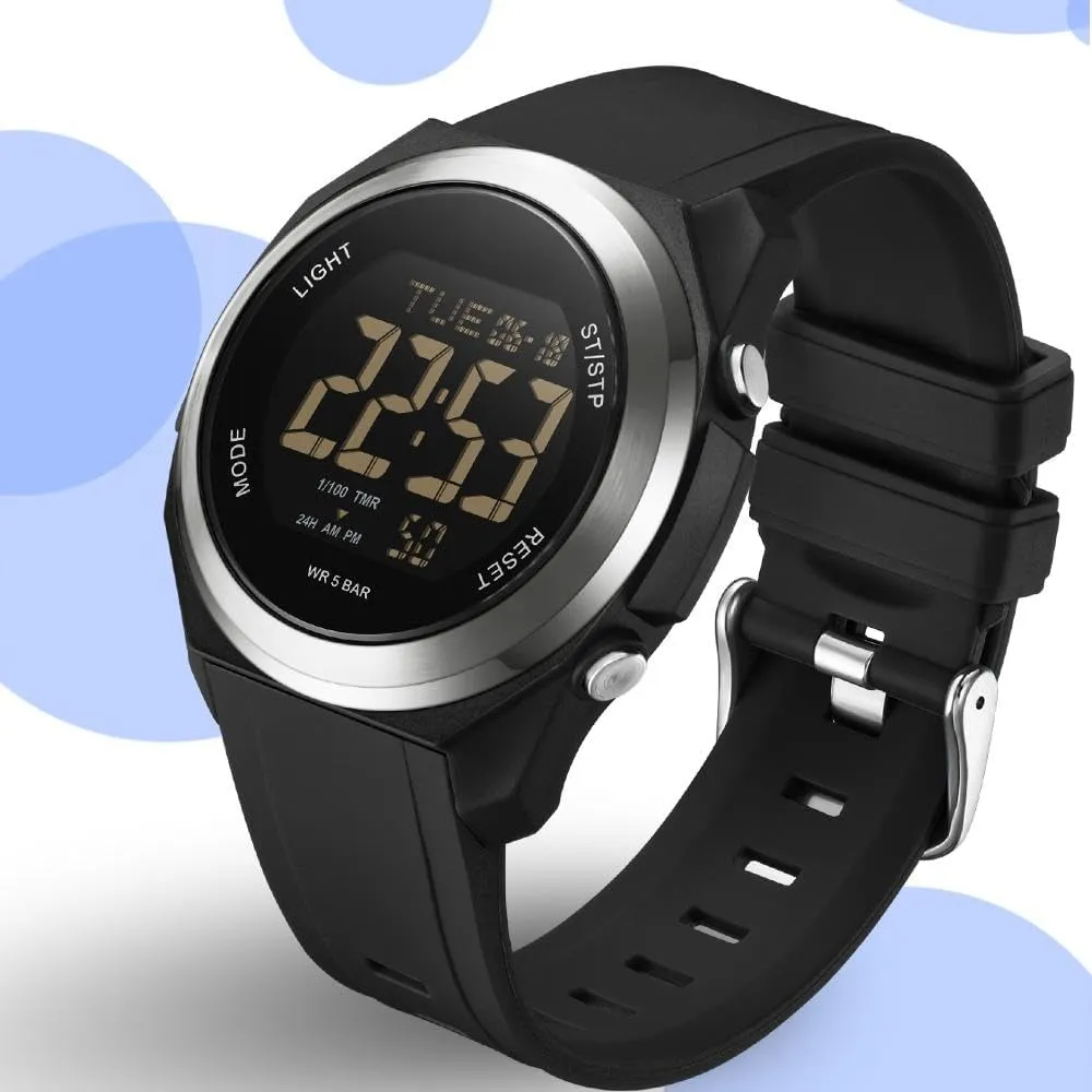findtime Watches for Women Digital LED Back Light Watch Women with Dual Time Zone Display Countdown Alarm Stopwatch Ultra-Thin Colorful Wristwatch