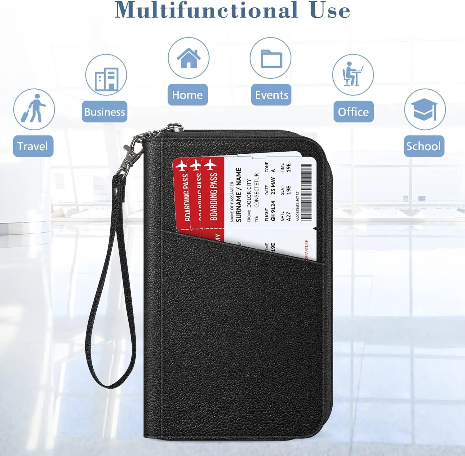 Fintie Family Passport Holder Wallet, RFID Blocking Travel Document Organizer Clutch Bag Credit Cards Case Cover for Women Men