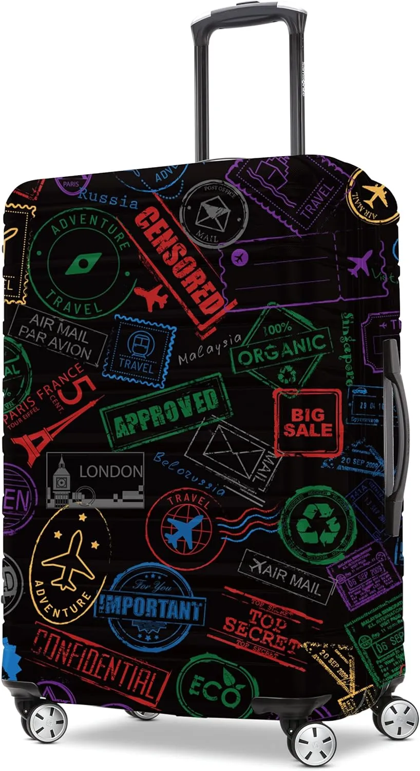 FIRST WAY Luggage Cover Protector - Anti-Scratch Suitcase Cover for Travel - Protects Against Dirt and Wear, Fits 27"-30" Luggage Passport Visa