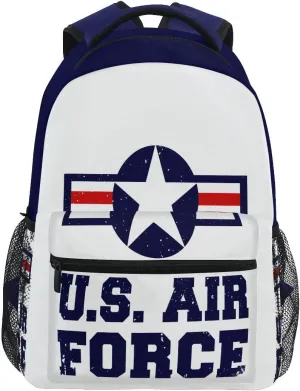 Fisyme USA Air Force Backpack Laptop Bag Daypack Travel Hiking School Backpacks for Men Women Kids Girls Boys