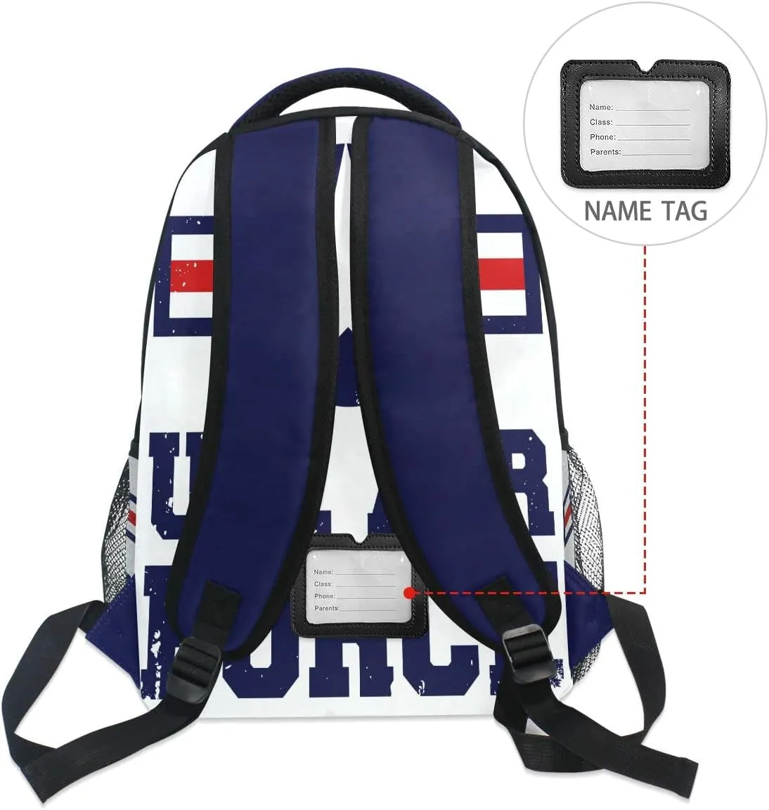 Fisyme USA Air Force Backpack Laptop Bag Daypack Travel Hiking School Backpacks for Men Women Kids Girls Boys