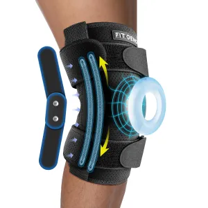 Fit Geno Hinged Knee Brace for Meniscus Tear: Adjustable Knee Support for Knee Pain w/Side Stabilizers & Hinges for Injury or Surgery Recovery - Men and Women FSA or HSA Eligible