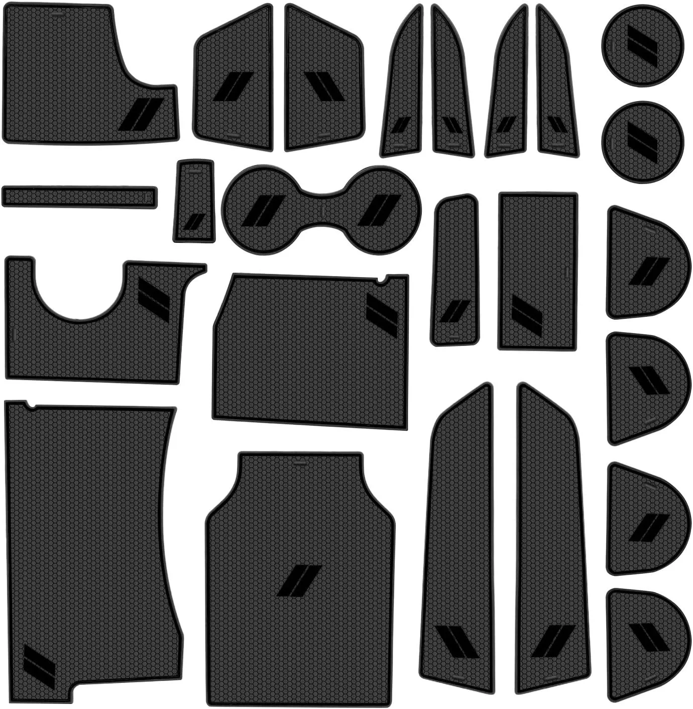 Fits Dodge Charger Accessories 2015-2023, Cup Holder Insert Center Console Shifter Liner Trim Interior Door Pocket Mats (26pcs Set, Black Trim)