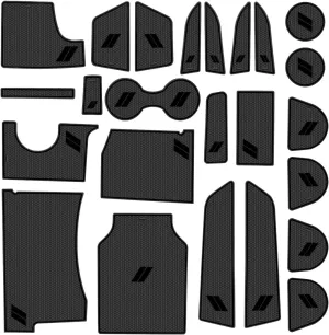 Fits Dodge Charger Accessories 2015-2023, Cup Holder Insert Center Console Shifter Liner Trim Interior Door Pocket Mats (26pcs Set, Black Trim)