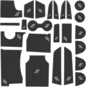 Fits Dodge Charger Accessories 2015-2023, Cup Holder Insert Center Console Shifter Liner Trim Interior Door Pocket Mats Pad (26pcs Set, Gray Trim)