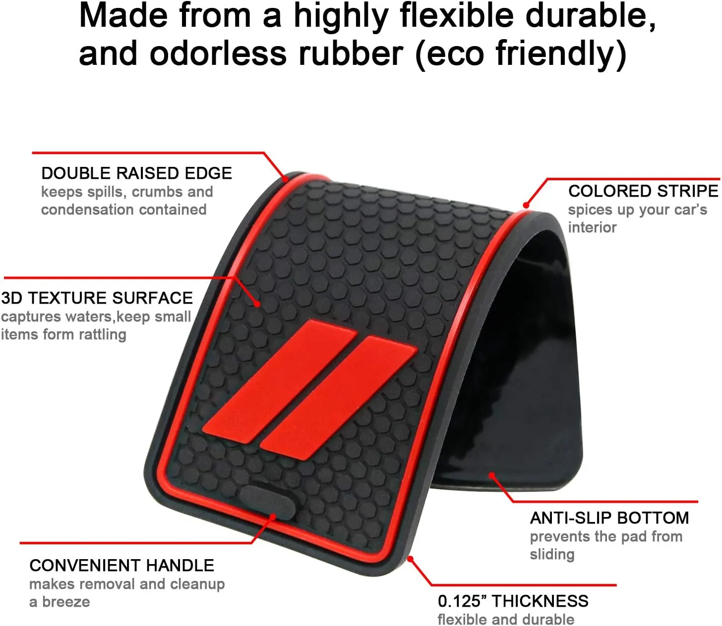 Fits Dodge Charger Accessories 2015-2023, Cup Holder Insert Center Console Shifter Liner Trim Interior Door Pocket Mats Pad (26pcs Set, Red Trim)