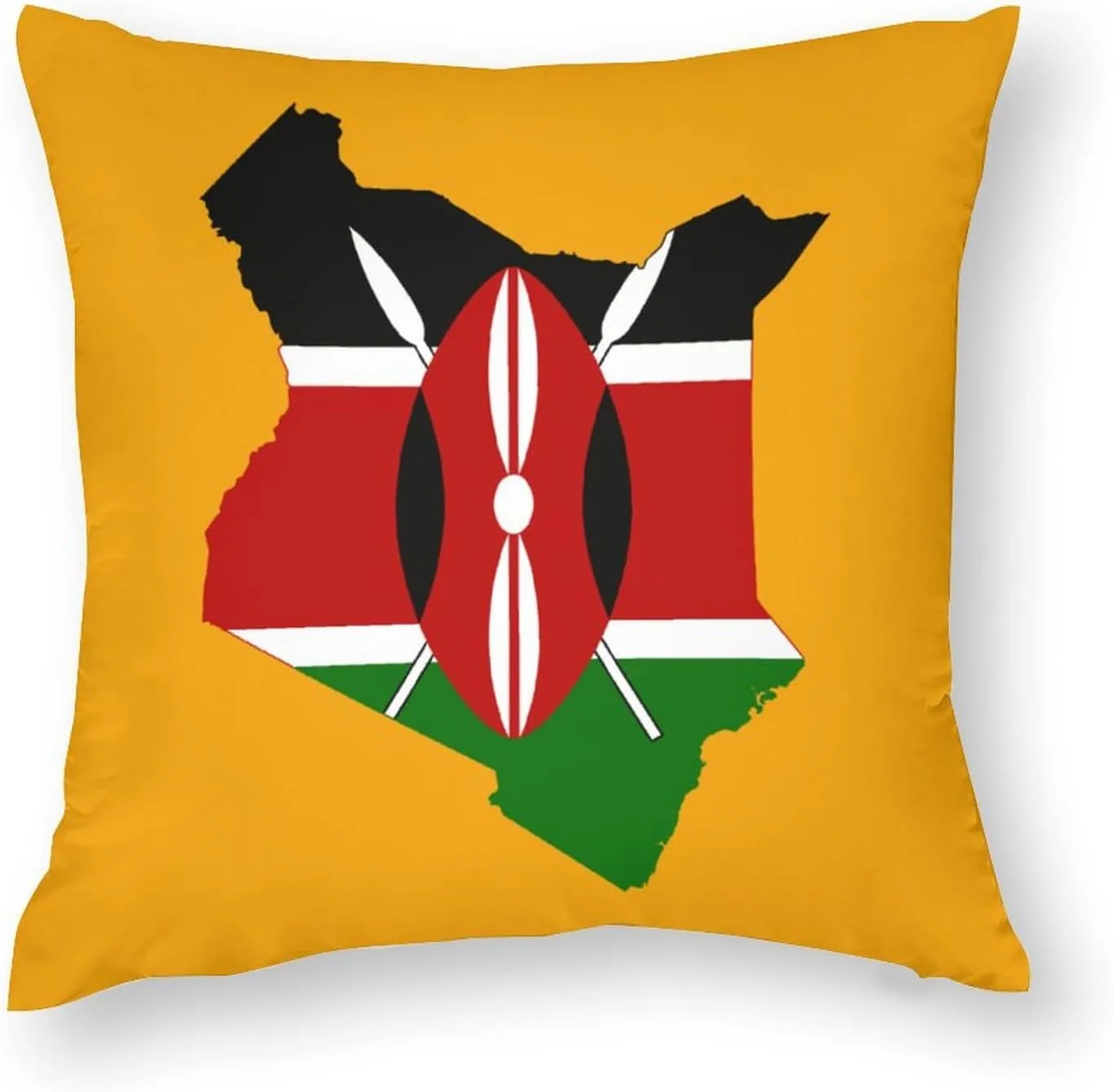 Flag Map of Kenya Polyester Pillow Cases Soft Pillow Covers Smooth Cushion Covers for Sofa Bed Set of 4