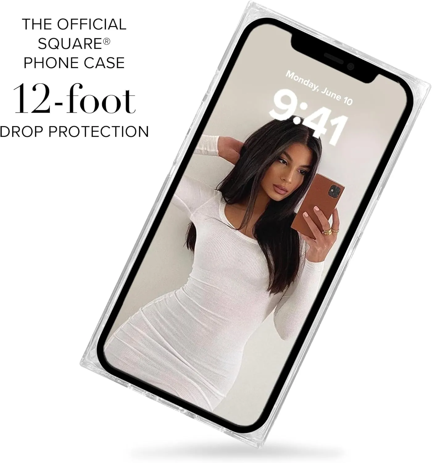 Flaunt Square Protective Case - Compatible with iPhone 13 - Wireless Charging - Stylish Drop Tested Shockproof Phone Case - The Official Square Phone Case (Blonde Tortoise Shell)