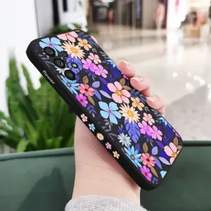 Floral Liquid Silicone Case For Samsung Galaxy