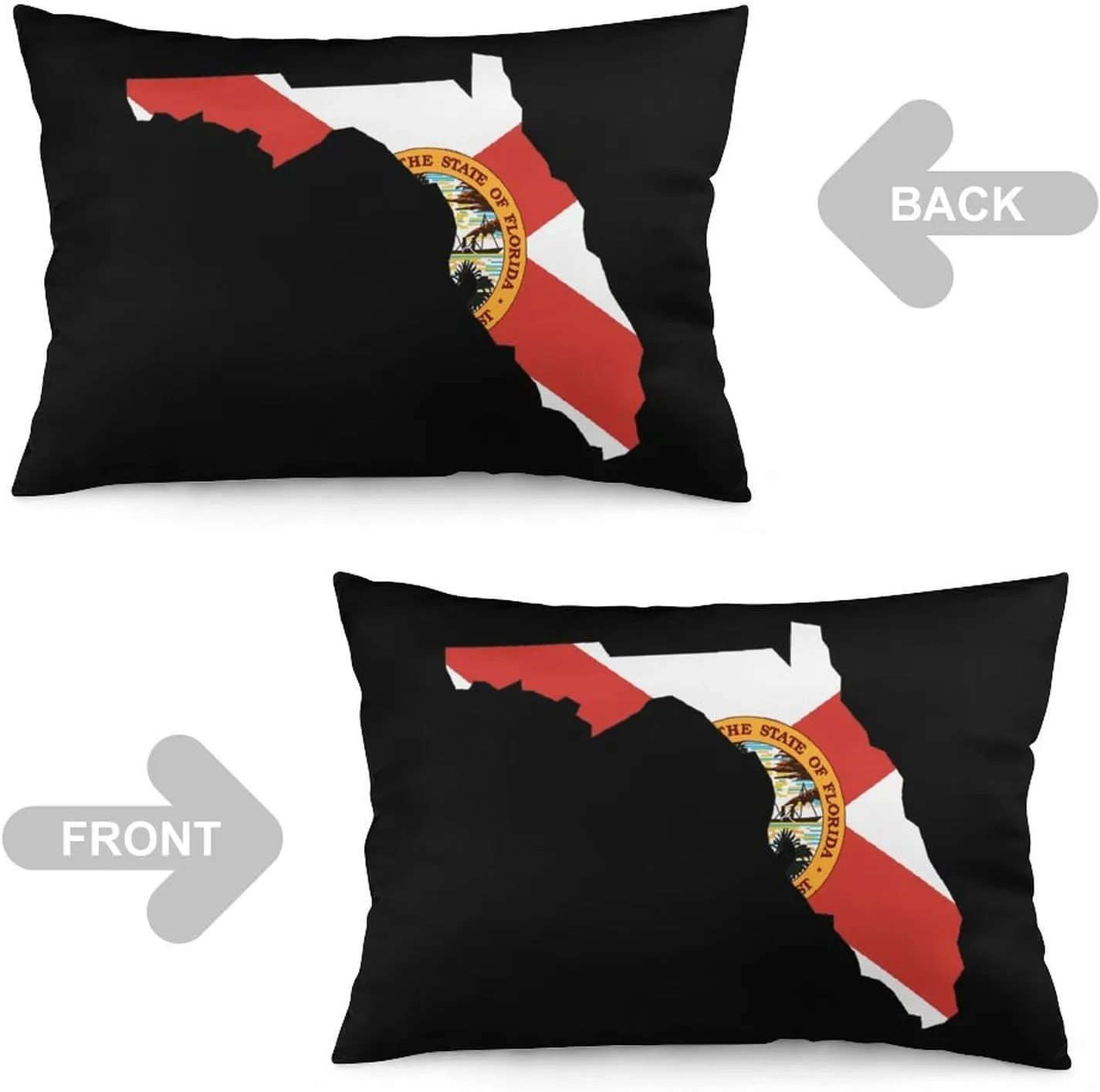 Florida State Flag Map Fashion Pillow Cases Beautiful Throw Body Pillow Covers Couch Bed Sofa Car Zipper Closure 12 "x20