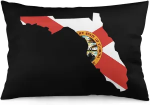 Florida State Flag Map Fashion Pillow Cases Beautiful Throw Body Pillow Covers Couch Bed Sofa Car Zipper Closure 16 "x24