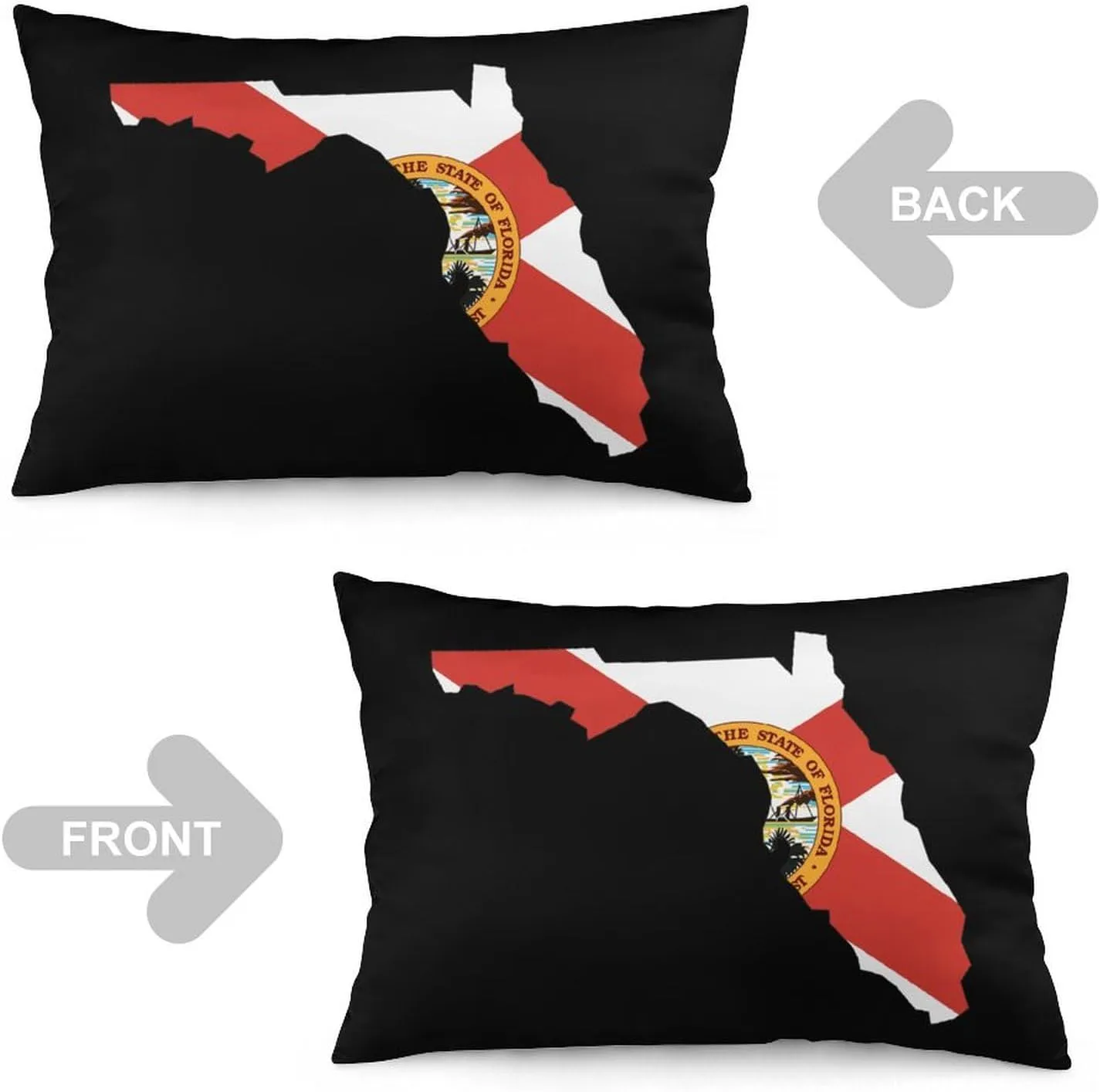Florida State Flag Map Fashion Pillow Cases Beautiful Throw Body Pillow Covers Couch Bed Sofa Car Zipper Closure 16 "x24
