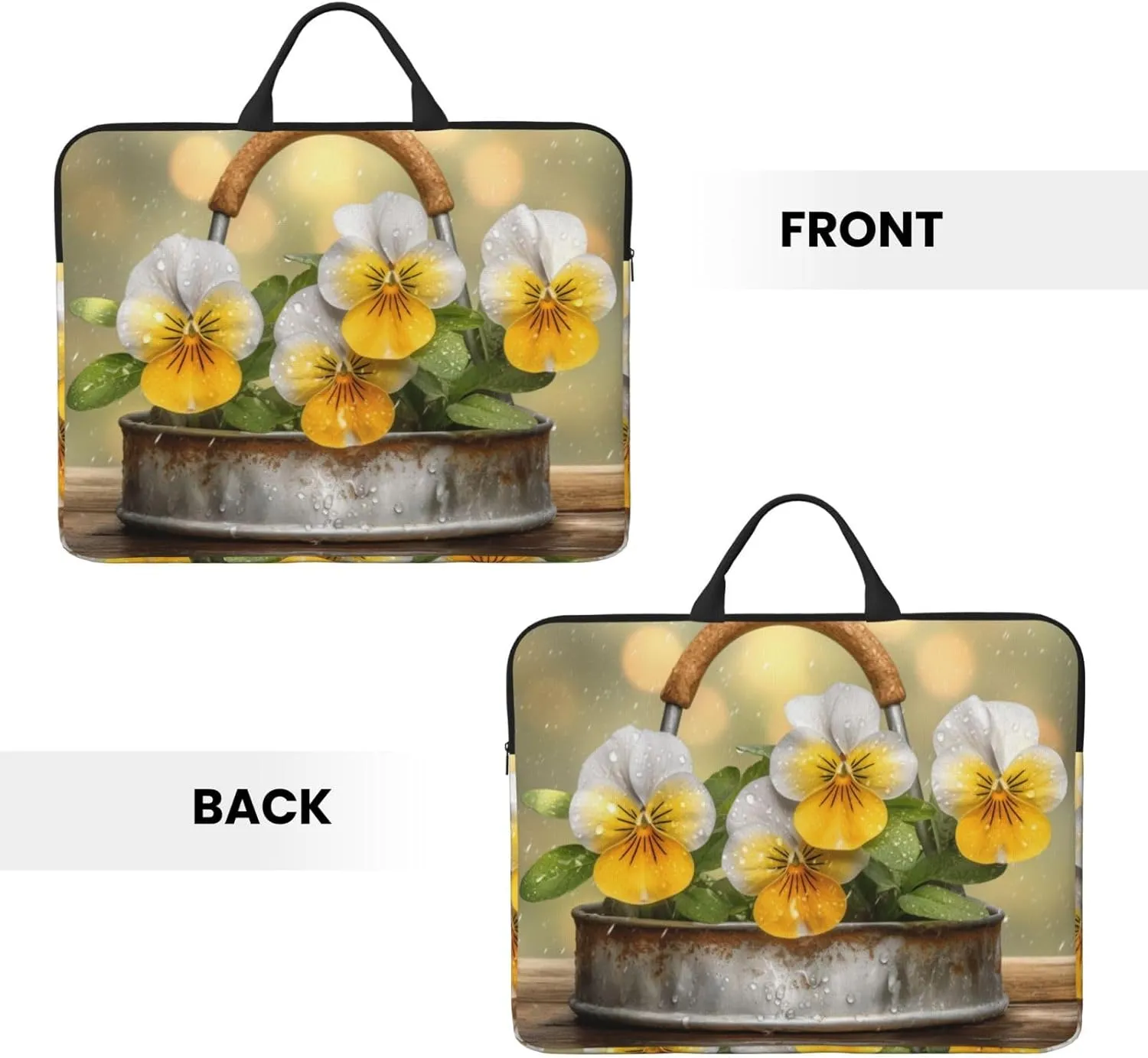 Flowers in the Rain 14 Inch Laptop Case, Water-Resistant and Shockproof Computer Cases for Laptops，Suitable for Daily Travel