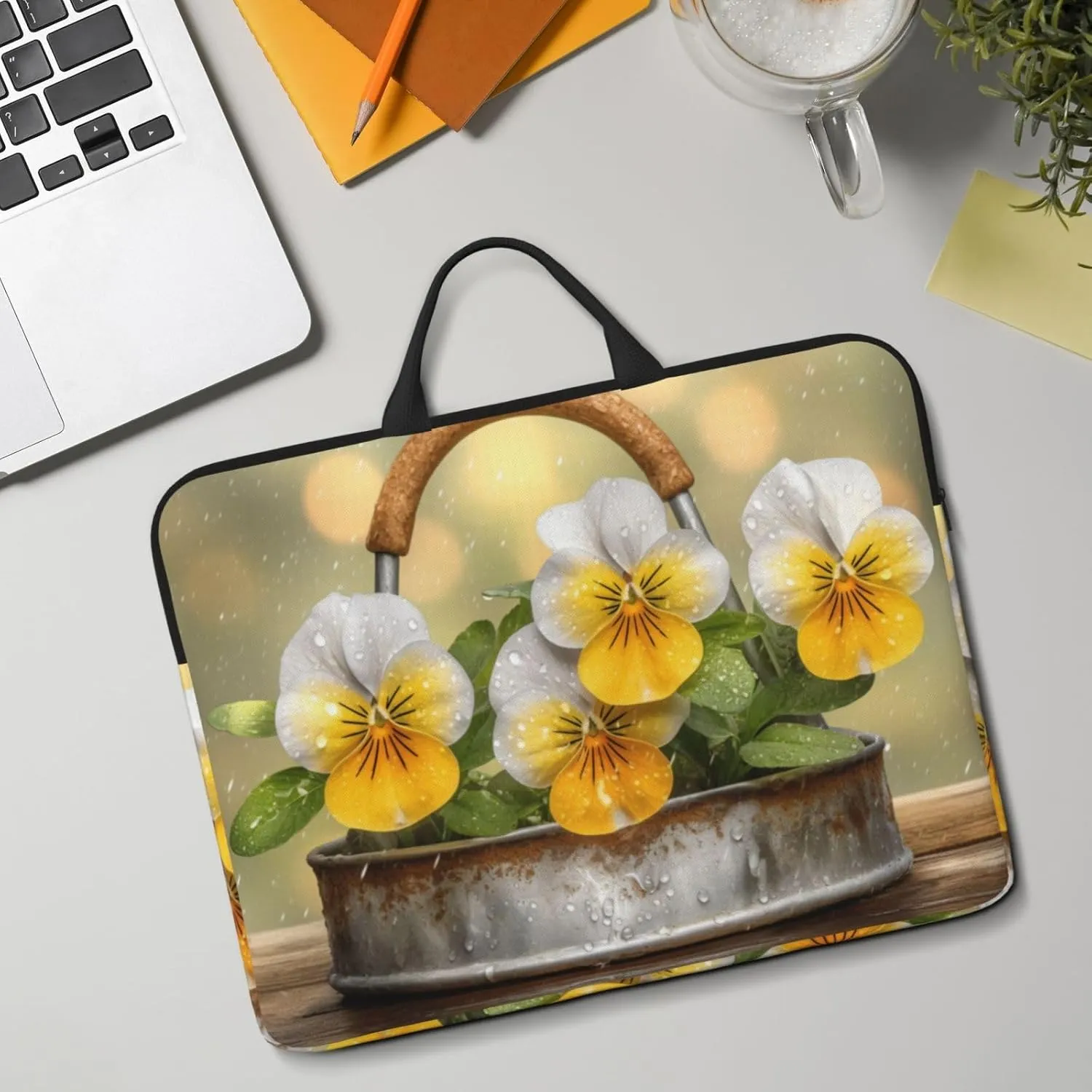 Flowers in the Rain 14 Inch Laptop Case, Water-Resistant and Shockproof Computer Cases for Laptops，Suitable for Daily Travel