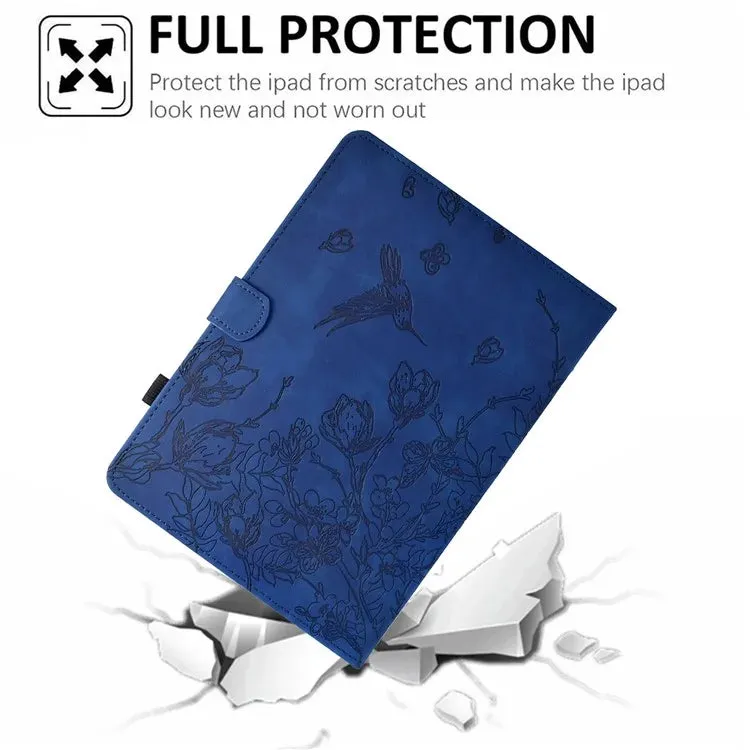 For Amazon Kindle Paperwhite (2021) 6.8 inch Case Flower Bird Imprinted Card Holder Leather Cover