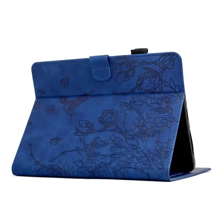 For Amazon Kindle Paperwhite (2021) 6.8 inch Case Flower Bird Imprinted Card Holder Leather Cover