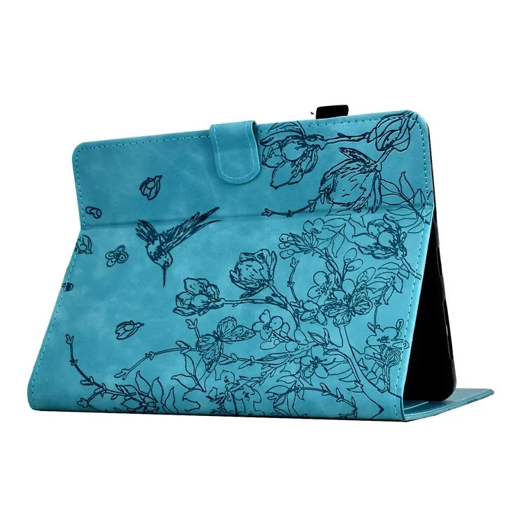 For Amazon Kindle Paperwhite (2021) 6.8 inch Case Flower Bird Imprinted Card Holder Leather Cover