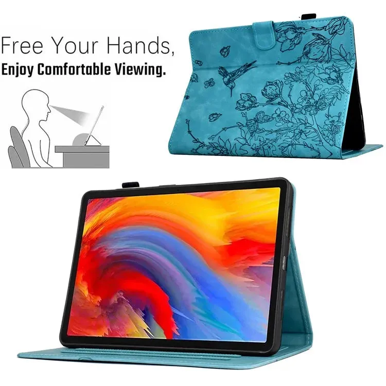 For Amazon Kindle Paperwhite (2021) 6.8 inch Case Flower Bird Imprinted Card Holder Leather Cover