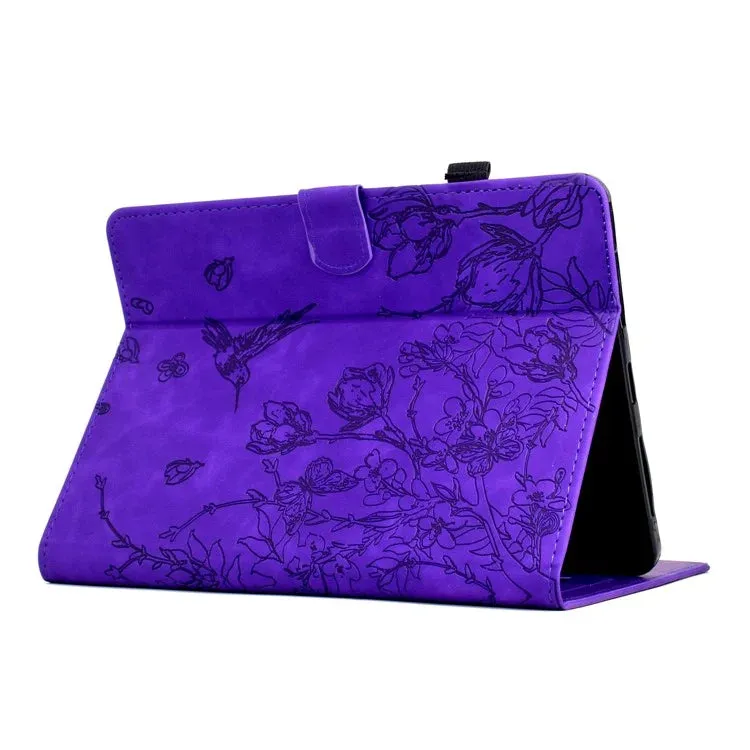 For Amazon Kindle Paperwhite (2021) 6.8 inch Case Flower Bird Imprinted Card Holder Leather Cover