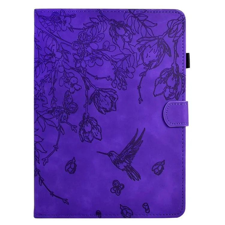 For Amazon Kindle Paperwhite (2021) 6.8 inch Case Flower Bird Imprinted Card Holder Leather Cover
