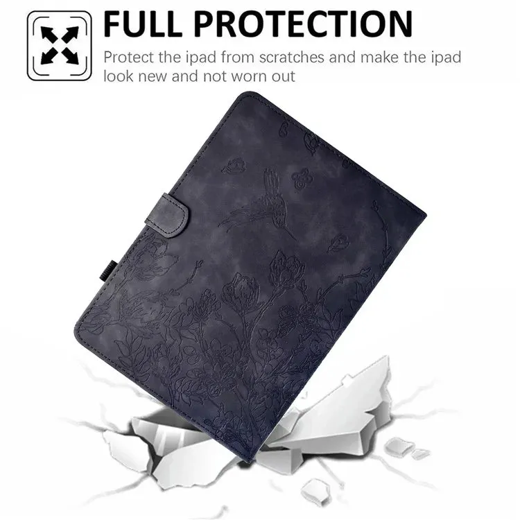 For Amazon Kindle Paperwhite (2021) 6.8 inch Case Flower Bird Imprinted Card Holder Leather Cover