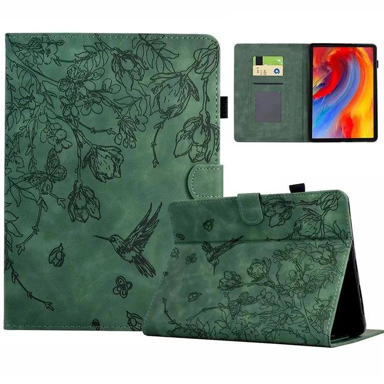 For Amazon Kindle Paperwhite (2021) 6.8 inch Case Flower Bird Imprinted Card Holder Leather Cover
