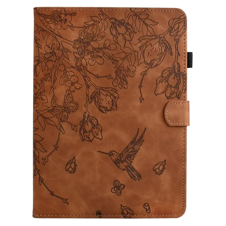 For Amazon Kindle Paperwhite (2021) 6.8 inch Case Flower Bird Imprinted Card Holder Leather Cover