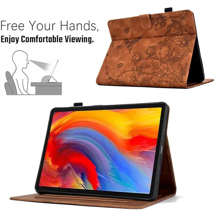 For Amazon Kindle Paperwhite (2021) 6.8 inch Case Flower Bird Imprinted Card Holder Leather Cover