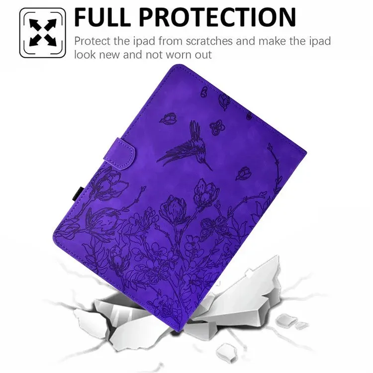 For Amazon Kindle Paperwhite (2021) 6.8 inch Case Flower Bird Imprinted Card Holder Leather Cover