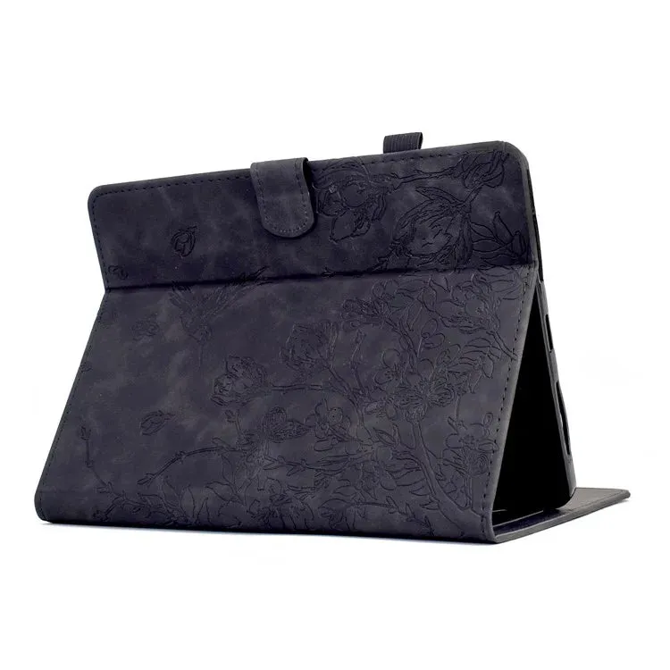 For Amazon Kindle Paperwhite (2021) 6.8 inch Case Flower Bird Imprinted Card Holder Leather Cover