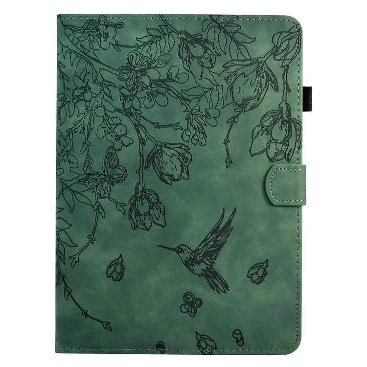 For Amazon Kindle Paperwhite (2021) 6.8 inch Case Flower Bird Imprinted Card Holder Leather Cover