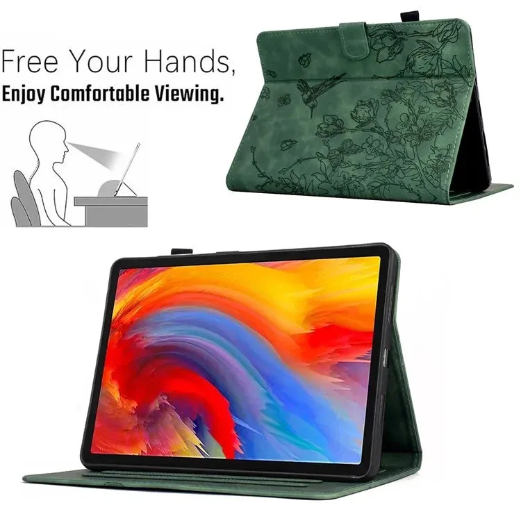For Amazon Kindle Paperwhite (2021) 6.8 inch Case Flower Bird Imprinted Card Holder Leather Cover