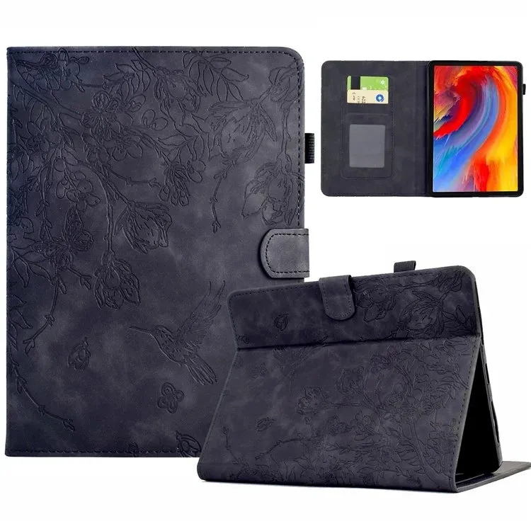 For Amazon Kindle Paperwhite (2021) 6.8 inch Case Flower Bird Imprinted Card Holder Leather Cover